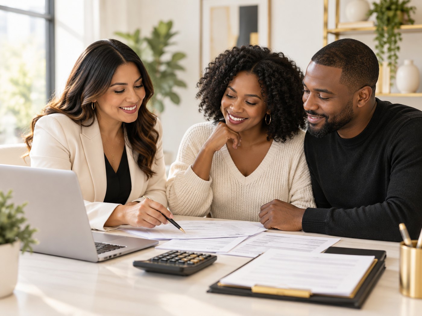 Tax preparer reviewing a return with a couple